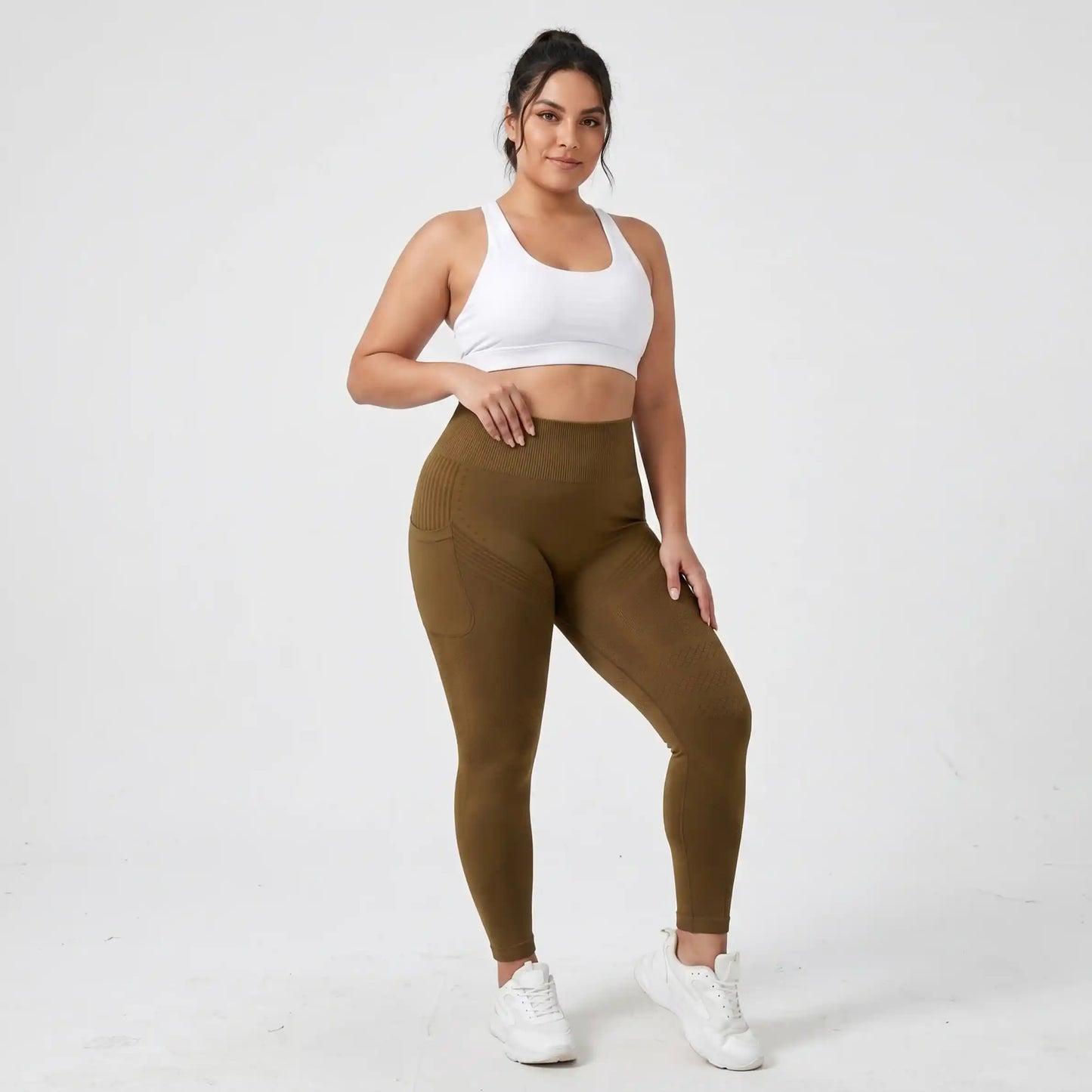 3D Leggings - Brown Coffee