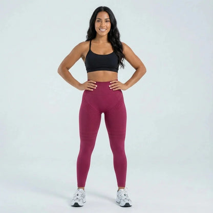 3D Leggings - Burgundy