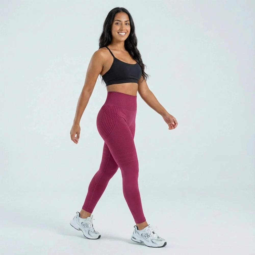 3D Leggings - Burgundy