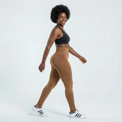 3D Leggings - Brown Coffee